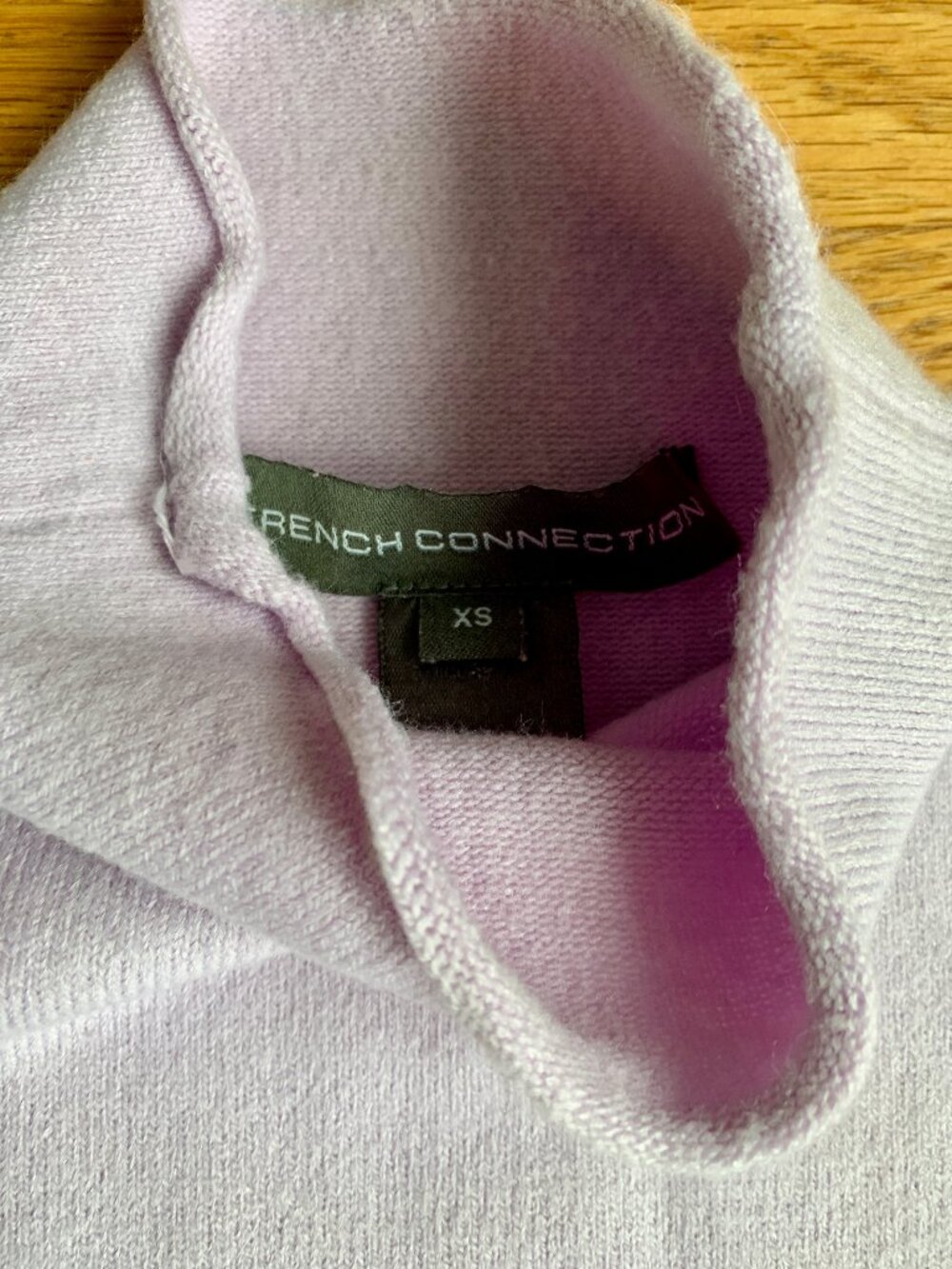 EUC XS French Connection Purple Lilac Faux Turtleneck Sweater
